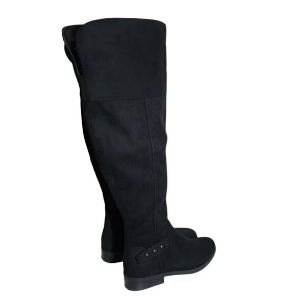 Style & Co Women Lessah Black Closed Toe Zip Over The Knee Flat Boots Size 7 7.5 - Picture 4 of 11